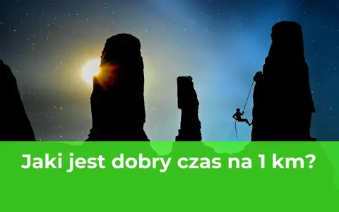 Wspinacz schodzi po skale o zachodzie słońca. Jaki jest dobry czas na 1 km?