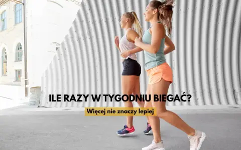 Dwie kobiety biegają, zastanawiając się, ile razy w tygodniu biegać. "Więcej nie znaczy lepiej" - podpowiada napis.