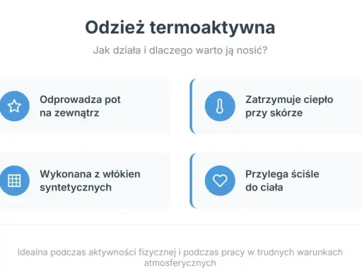 Odzież termoaktywna: odprowadza pot, zatrzymuje ciepło, jest z włókien syntetycznych i przylega do ciała. Tak działa, by zapewnić komfort.